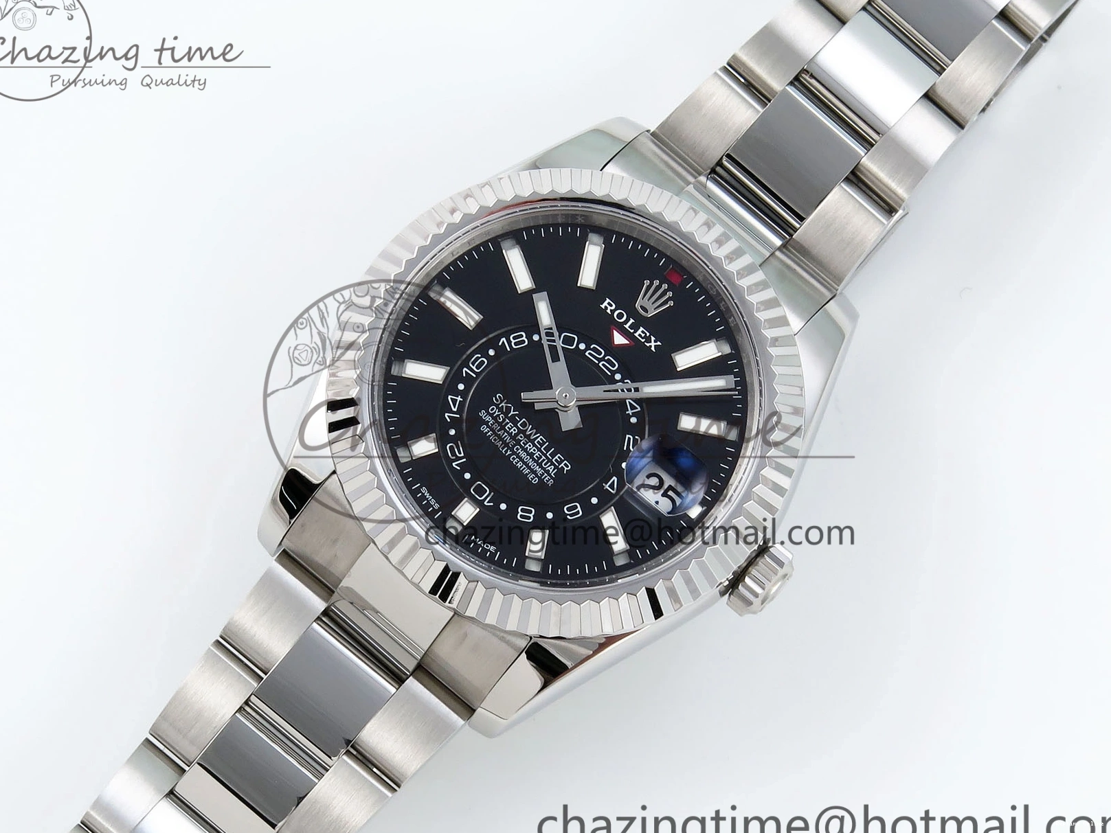 0514 Sleek Sky-Dweller 326934 904L SS ZF 1:1 Best Edition Black Dial on SS Bracelet A 1705